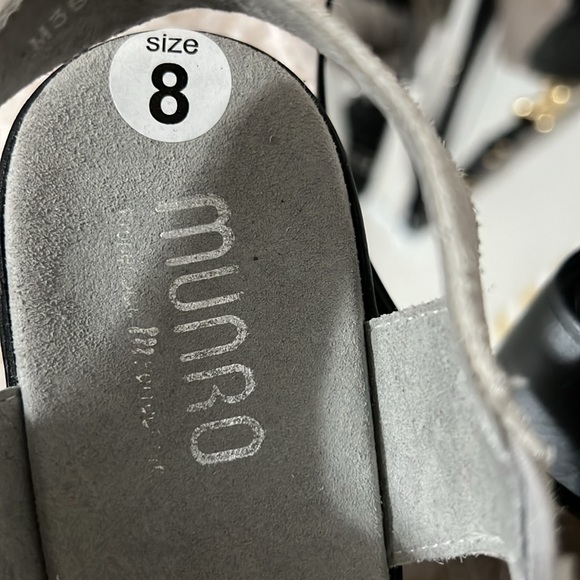 New! Monroe Silver Suede Willa Platform Heeled Sandals Size 8N - Picture 4 of 8